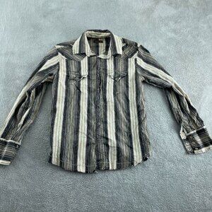7 Diamonds Mens Striped Button-Up Long Sleeve Shirt Size L 0385